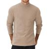 COOFANDY Men’s Mock Turtleneck Sweater Long Sleeve Half Neck Pullover Thermal Casual Ribbed High Neck Pullover Sweater(Khaki)