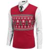 COOFANDY Men’s Sleeveless Sweater Vest Lightweight V-Neck Cotton Vest Pullover(Christmas Tree – Red)