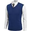 COOFANDY Men’s Sleeveless Sweater Vest Lightweight V-Neck Cotton Vest Pullover(Denim Blue)