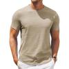 COOFANDY Men’s T Shirt Short Sleeve Classic Crew Neck T-Shirt Casual Summer Basic Tee Shirts(Khaki)