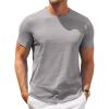 COOFANDY Men’s T Shirt Short Sleeve Classic Crew Neck T-Shirt Casual Summer Basic Tee Shirts(Light Gray)