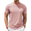 COOFANDY Men’s T Shirt Short Sleeve Classic Crew Neck T-Shirt Casual Summer Basic Tee Shirts(Light Pink)