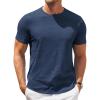 COOFANDY Men’s T Shirt Short Sleeve Classic Crew Neck T-Shirt Casual Summer Basic Tee Shirts(Navy Blue)