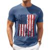 COOFANDY Men’s T Shirt Short Sleeve Classic Crew Neck T-Shirt Casual Summer Basic Tee Shirts(Y- Blue Red White Flag)