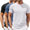 COOFANDY Men’s T Shirt Short Sleeve Classic Crew Neck T-Shirt Casual Summer Basic Tee Shirts(Y-black/White/Blue-3 Pack)