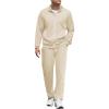 COOFANDY Men’s Tracksuits Casual Sweatsuit 2 Piece Full Zip Athletic Jogging Suit Sets Sport Sweat Suit(Cream)