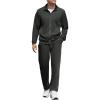 COOFANDY Men’s Tracksuits Casual Sweatsuit 2 Piece Full Zip Athletic Jogging Suit Sets Sport Sweat Suit(Dark Grey)