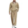COOFANDY Men’s Tracksuits Casual Sweatsuit 2 Piece Full Zip Athletic Jogging Suit Sets Sport Sweat Suit(Khaki)