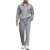 COOFANDY Men’s Tracksuits Casual Sweatsuit 2 Piece Full Zip Athletic Jogging Suit Sets Sport Sweat Suit(Light Grey)