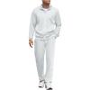 COOFANDY Men’s Tracksuits Casual Sweatsuit 2 Piece Full Zip Athletic Jogging Suit Sets Sport Sweat Suit(White)