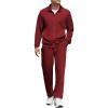 COOFANDY Men’s Tracksuits Casual Sweatsuit 2 Piece Full Zip Athletic Jogging Suit Sets Sport Sweat Suit(Wine Red)