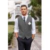 COOFANDY Men’s Business Suit Vest Casual Dress Vest Slim Fit Formal Waistcoat(Dark Grey)