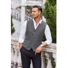 COOFANDY Men’s Business Suit Vest Casual Dress Vest Slim Fit Formal Waistcoat(Dark Grey)