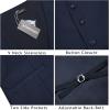 COOFANDY Men’s Business Suit Vest Casual Dress Vest Slim Fit Formal Waistcoat(Navy)