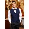 COOFANDY Men’s Business Suit Vest Casual Dress Vest Slim Fit Formal Waistcoat(Navy)
