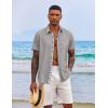COOFANDY Men’s Button Down Shirts with Pocket – Short Sleeve Casual Shirts for Summer, Beach, Vacation & Wedding(Pale Grey)