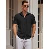 COOFANDY Mens Casual Button Down Shirts Short Sleeve Business Shirts Lightweight Wrinkle Free Dress Shirts(A-black)