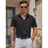 COOFANDY Mens Casual Button Down Shirts Short Sleeve Business Shirts Lightweight Wrinkle Free Dress Shirts(A-black)
