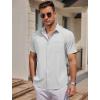 COOFANDY Mens Casual Button Down Shirts Short Sleeve Business Shirts Lightweight Wrinkle Free Dress Shirts(A-white)