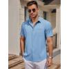 COOFANDY Mens Casual Button Down Shirts Short Sleeve Business Shirts Lightweight Wrinkle Free Dress Shirts(Blue)