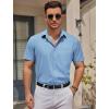 COOFANDY Mens Casual Button Down Shirts Short Sleeve Business Shirts Lightweight Wrinkle Free Dress Shirts(Blue)