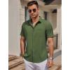 COOFANDY Mens Casual Button Down Shirts Short Sleeve Business Shirts Lightweight Wrinkle Free Dress Shirts(Dark Army Green)