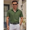 COOFANDY Mens Casual Button Down Shirts Short Sleeve Business Shirts Lightweight Wrinkle Free Dress Shirts(Dark Army Green)