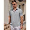 COOFANDY Mens Casual Button Down Shirts Short Sleeve Business Shirts Lightweight Wrinkle Free Dress Shirts(Light Gray)
