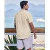 COOFANDY Men’s Casual Button Down Shirts Short Sleeve Textured Summer Beach Shirts(Beige)