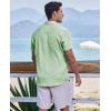 COOFANDY Men’s Casual Button Down Shirts Short Sleeve Textured Summer Beach Shirts(Light Green)