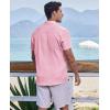 COOFANDY Men’s Casual Button Down Shirts Short Sleeve Textured Summer Beach Shirts(Pink)