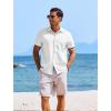 COOFANDY Men’s Casual Button Down Shirts Short Sleeve Textured Summer Beach Shirts(White)