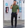 COOFANDY Men’s Casual Short Sleeve Button Down Shirts Untucked Dress Shirts Wrinkle Free Summer Wedding Shirts Solid(Army Green)