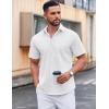 COOFANDY Men’s Casual Short Sleeve Button Down Shirts Untucked Dress Shirts Wrinkle Free Summer Wedding Shirts Solid(A-white)