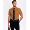 COOFANDY Men’s Casual Short Sleeve Button Down Shirts Untucked Dress Shirts Wrinkle Free Summer Wedding Shirts Solid(Light Brown)