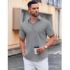 COOFANDY Men’s Casual Short Sleeve Button Down Shirts Untucked Dress Shirts Wrinkle Free Summer Wedding Shirts Solid(Light Grey)