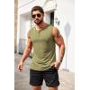 COOFANDY Men’s Casual Tank Top Sleeveless Henley Shirts Muscle Fit T Shirt(01-army Green(1pcs))