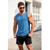 COOFANDY Men’s Casual Tank Top Sleeveless Henley Shirts Muscle Fit T Shirt(02-blue/Black(2pcs))