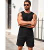 COOFANDY Men’s Casual Tank Top Sleeveless Henley Shirts Muscle Fit T Shirt(02-white/Black(2pcs))