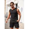 COOFANDY Men’s Casual Tank Top Sleeveless Henley Shirts Muscle Fit T Shirt(02-white/Black(2pcs))