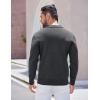 COOFANDY Mens Long Sleeve Polo Sweater Knit Polo Casual Thermal Pullover Sweater with Pocket(Dark Grey)