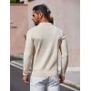 COOFANDY Mens Long Sleeve Polo Sweater Knit Polo Casual Thermal Pullover Sweater with Pocket(Khaki)