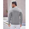 COOFANDY Mens Long Sleeve Polo Sweater Knit Polo Casual Thermal Pullover Sweater with Pocket(Light Grey)