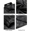 COOFANDY Mens Luxury Satin Dress Shirt Shiny Silk Long Sleeve Button Up Shirts Wedding Shirt Party Prom(Foral – Black)