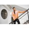 COOFANDY Men’s Metallic Jacket 70s Disco Dance Party Costume Shiny Varsity Zipper Baseball Bomber Jacket(Orange)