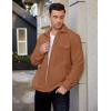 COOFANDY Men’s Polar Fleece Shacket Long Sleeve Casual Button Down Shirt Jacket with Pockets(Camel)