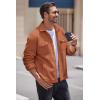 COOFANDY Men’s Polar Fleece Shacket Long Sleeve Casual Button Down Shirt Jacket with Pockets(Camel)