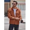 COOFANDY Men’s Polar Fleece Shacket Long Sleeve Casual Button Down Shirt Jacket with Pockets(Camel)