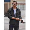 COOFANDY Men’s Polar Fleece Shacket Long Sleeve Casual Button Down Shirt Jacket with Pockets(Dark Grey)