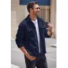 COOFANDY Men’s Polar Fleece Shacket Long Sleeve Casual Button Down Shirt Jacket with Pockets(Dark Navy)